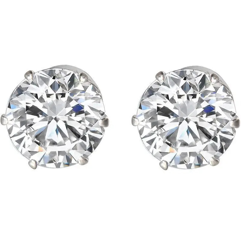 Strong Magnetic Non-Piercing Earrings with Cubic Zirconia
