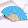 Classic Bamboo Folding Fan with Blank Canvas Design