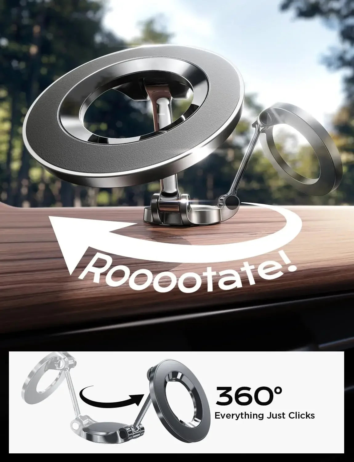 Magnetic Car Mount with 360° Rotation