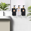 Refillable Matte Black Soap Dispenser with Wooden Tag