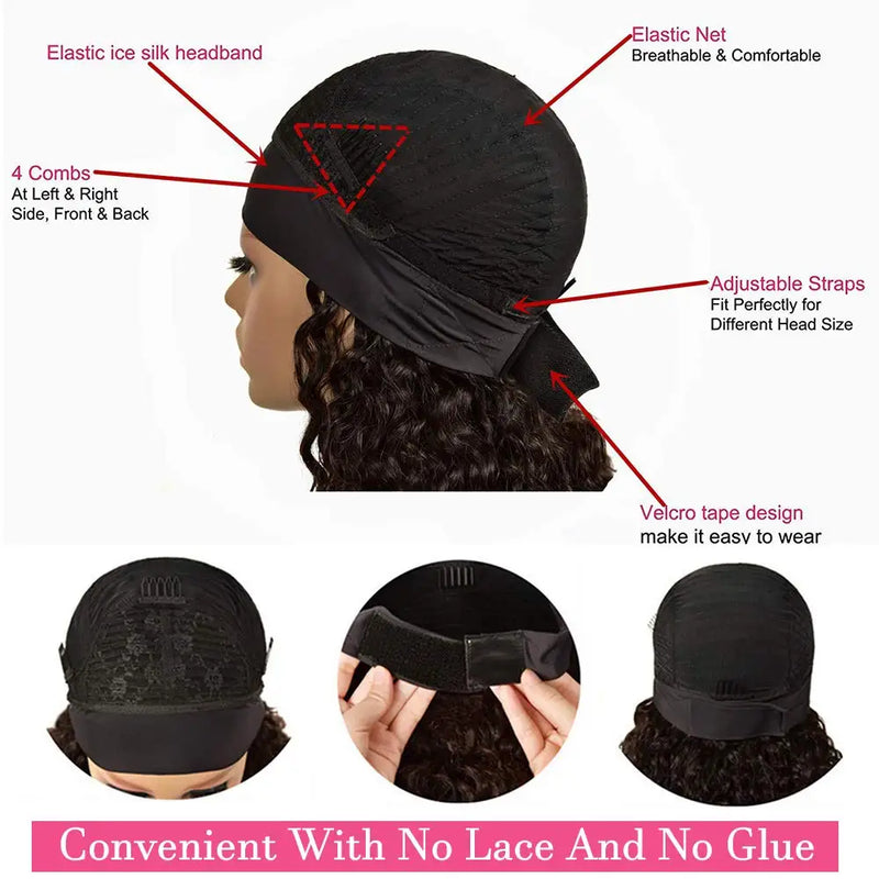 Glueless Kinky Curly Human Hair Wig