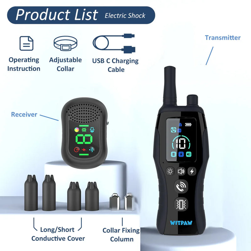 Waterproof Rechargeable Dog Training Collar with Remote