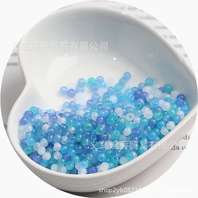 Jade Ice Glass Rice Beads for Jewelry Making