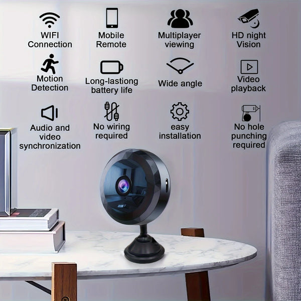Compact WiFi Security Camera with Night Vision