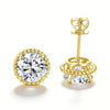 Pendientes de Moissanite con Baño de Oro de 14K