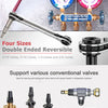 Double-Ended Ratchet Wrench for Refrigeration Valves – 4 Size Options