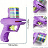 Purple foam disc launcher toy with a realistic trigger and colorful foam discs