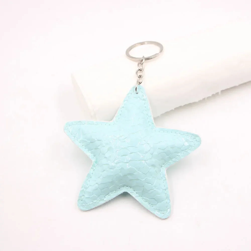 Cartoon Star-Shaped Leather Car Hanging Ornament