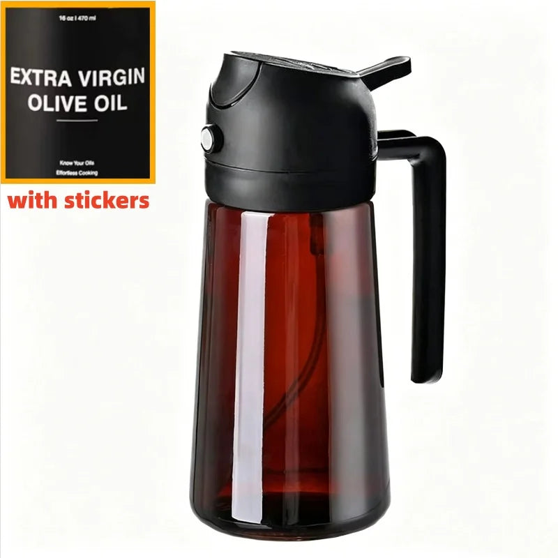 2-in-1 Öl-Sprühflasche & Dosierflasche aus braunem Glas