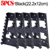 Five black heavy-duty ABS wrench organizer trays with multi-slot storage racks