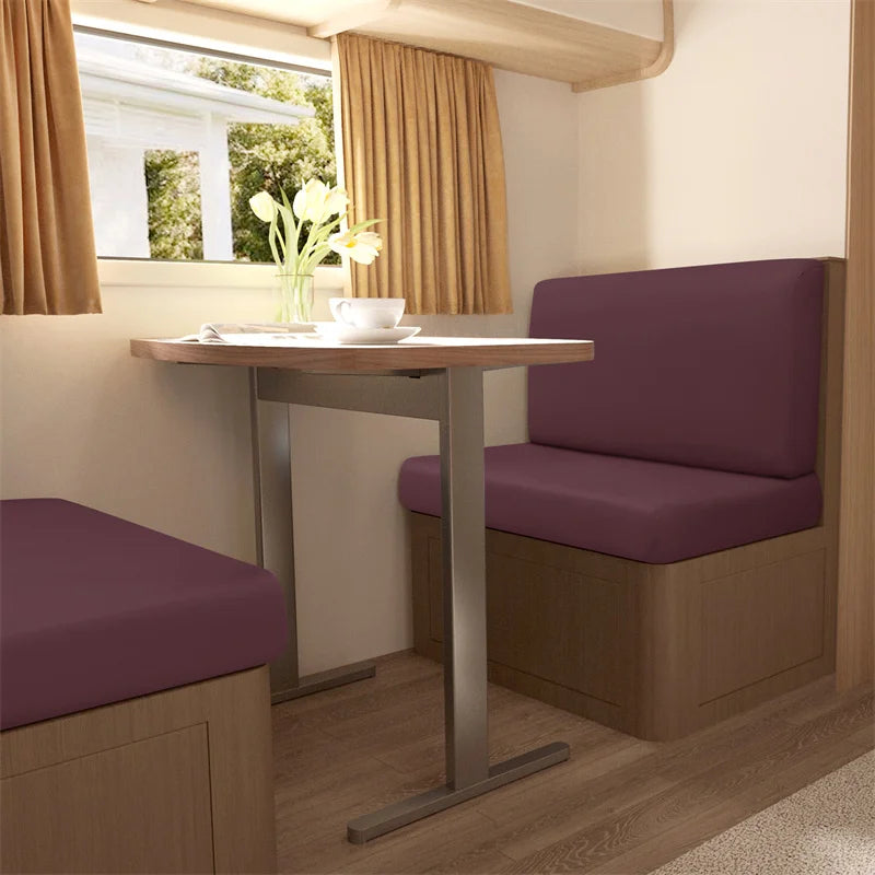 Stretchable RV Dinette Cushion Cover Set - 2 Piece Bench & Backrest Protector