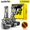 A yellow box and two LED headlight bulbs with a CANBUS connector are shown.