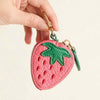 Adorable Fruit Coin Purse Keychain - Cute Cherry & Blueberry Design, PU Leather Mini Storage Bag