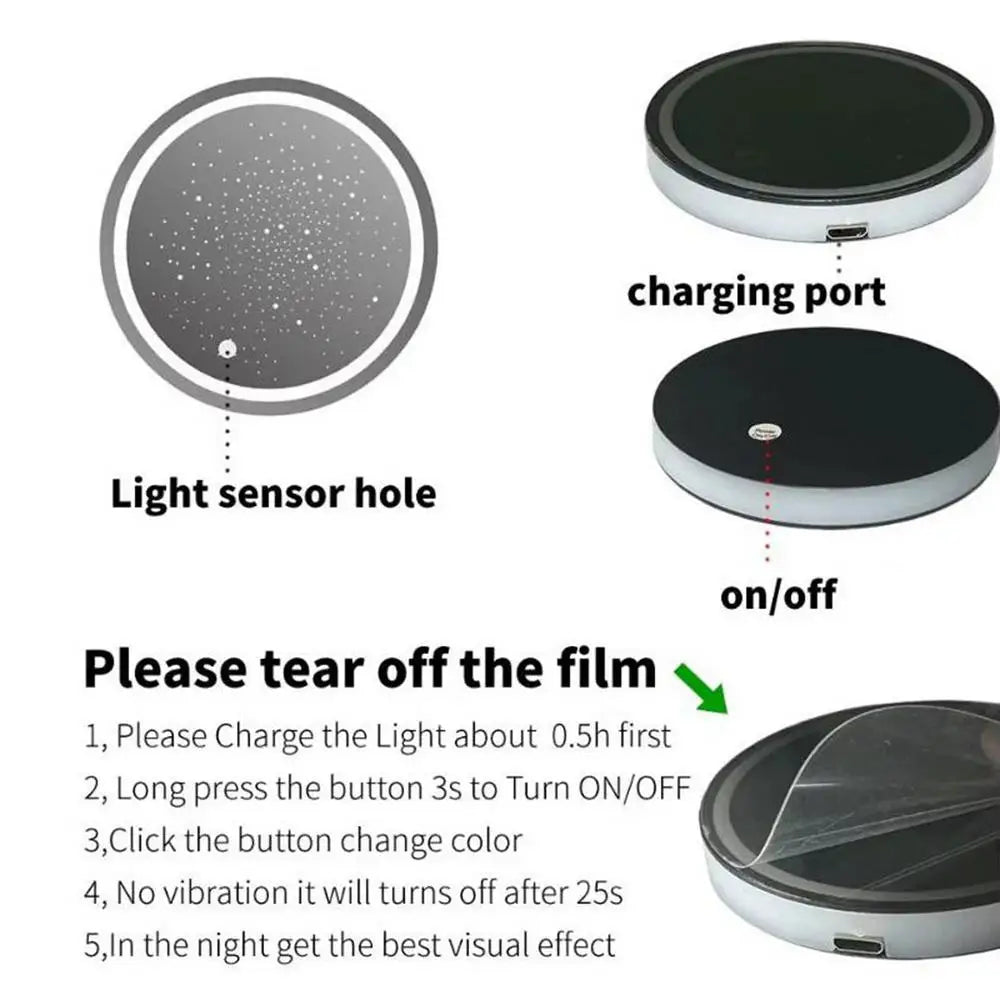 LED Light-Up Car Cup Coasters with Motion-Activated Glow