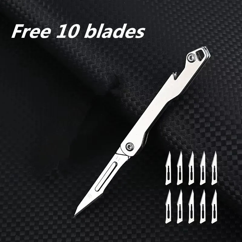 Compact Folding Utility Knife with Replaceable Blades