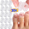 Gel toe caps shown on fingers, demonstrating blister prevention and comfort.