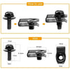 Diagram showing how to use U-nut clips and bolts for engine cover fastening, including size specifications.