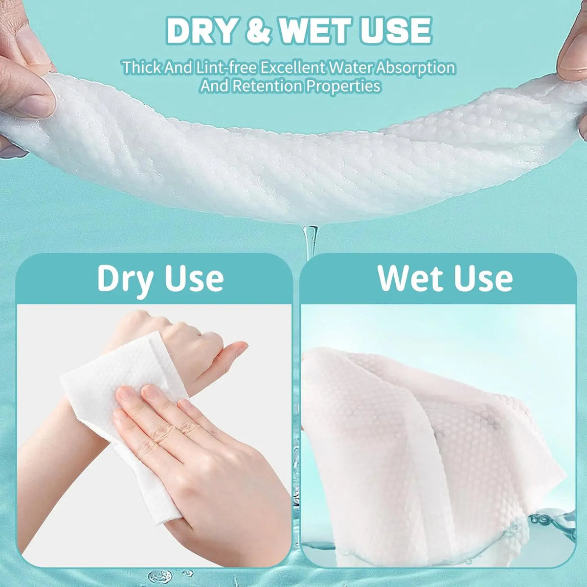 Soft Cotton Disposable Facial Towels for Sensitive Skin