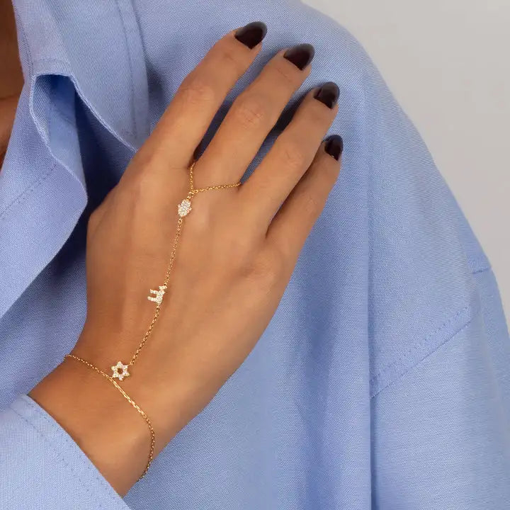Elephant Charm Link Bracelet with Cubic Zirconia