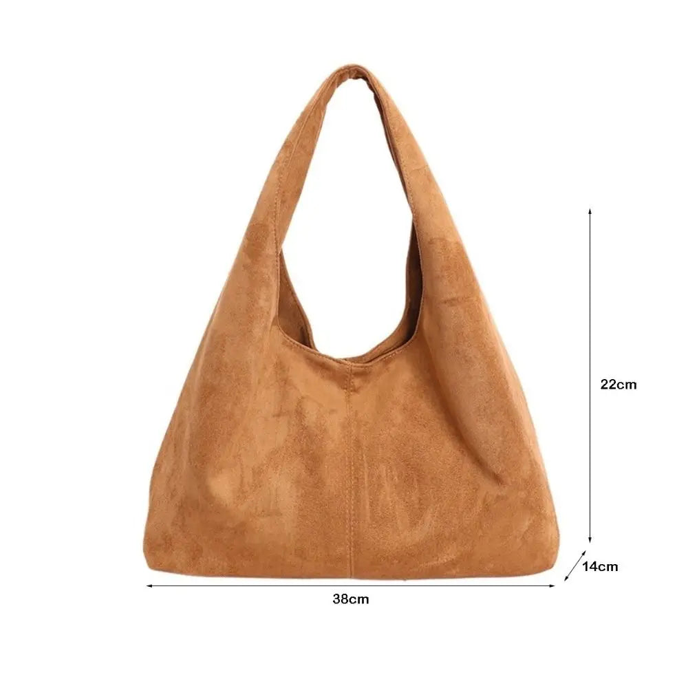 Retro Suede Shoulder Bag with Large Capacity