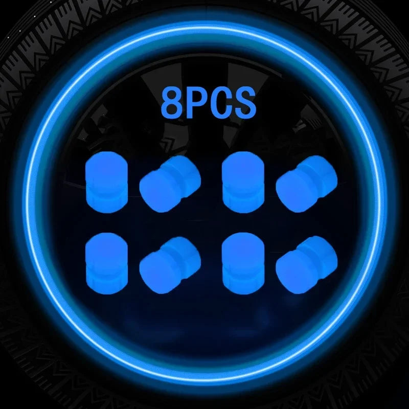 Glow-in-the-Dark Valve Caps for Car, Motorcycle & Bicycle Wheels (Set of 20)