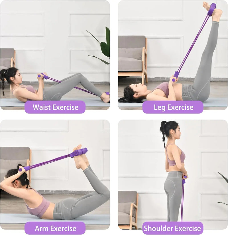 6-Tube Resistance Band Pedal Puller for Full-Body Fitness