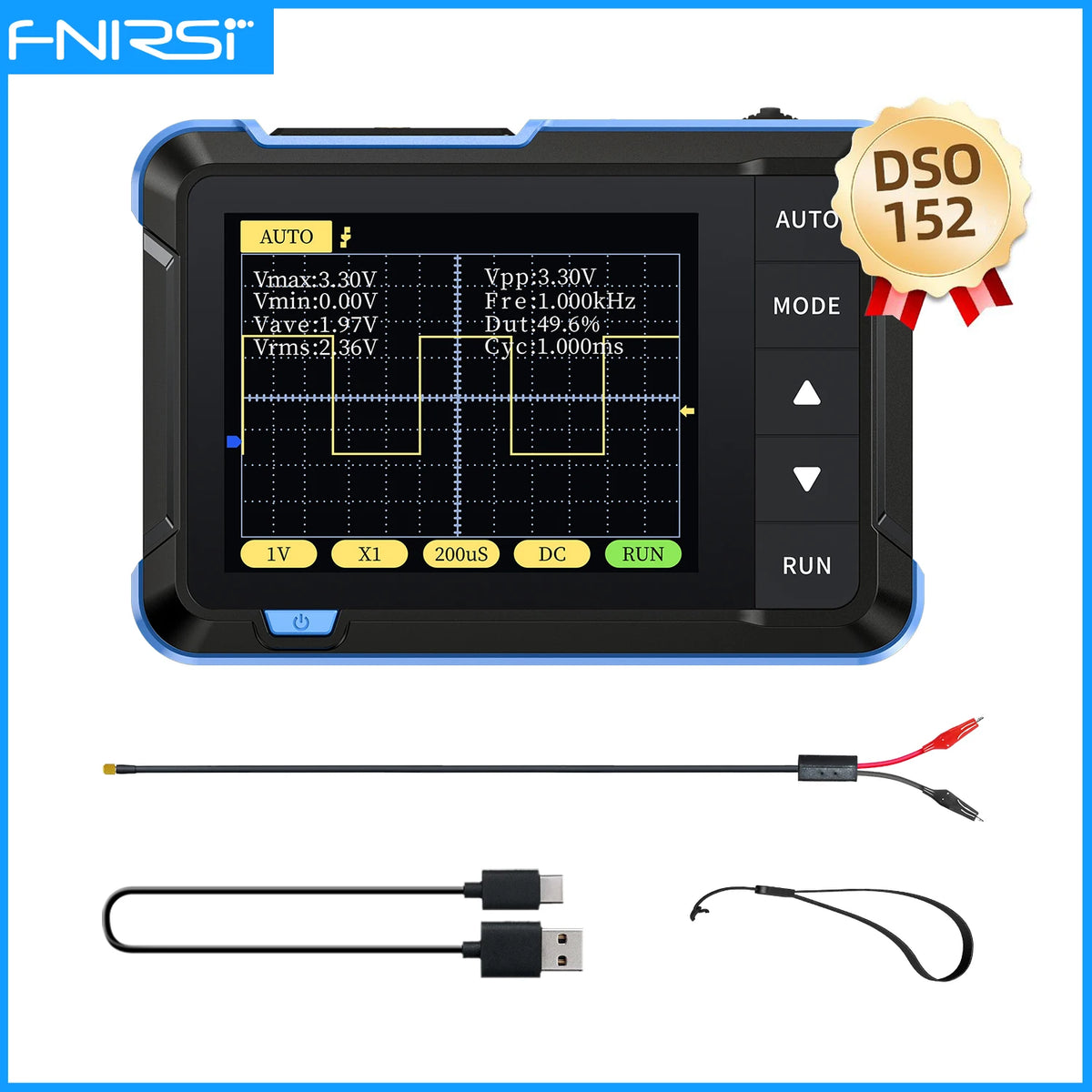 Handheld Digital Oscilloscope with Built-in Signal Generator