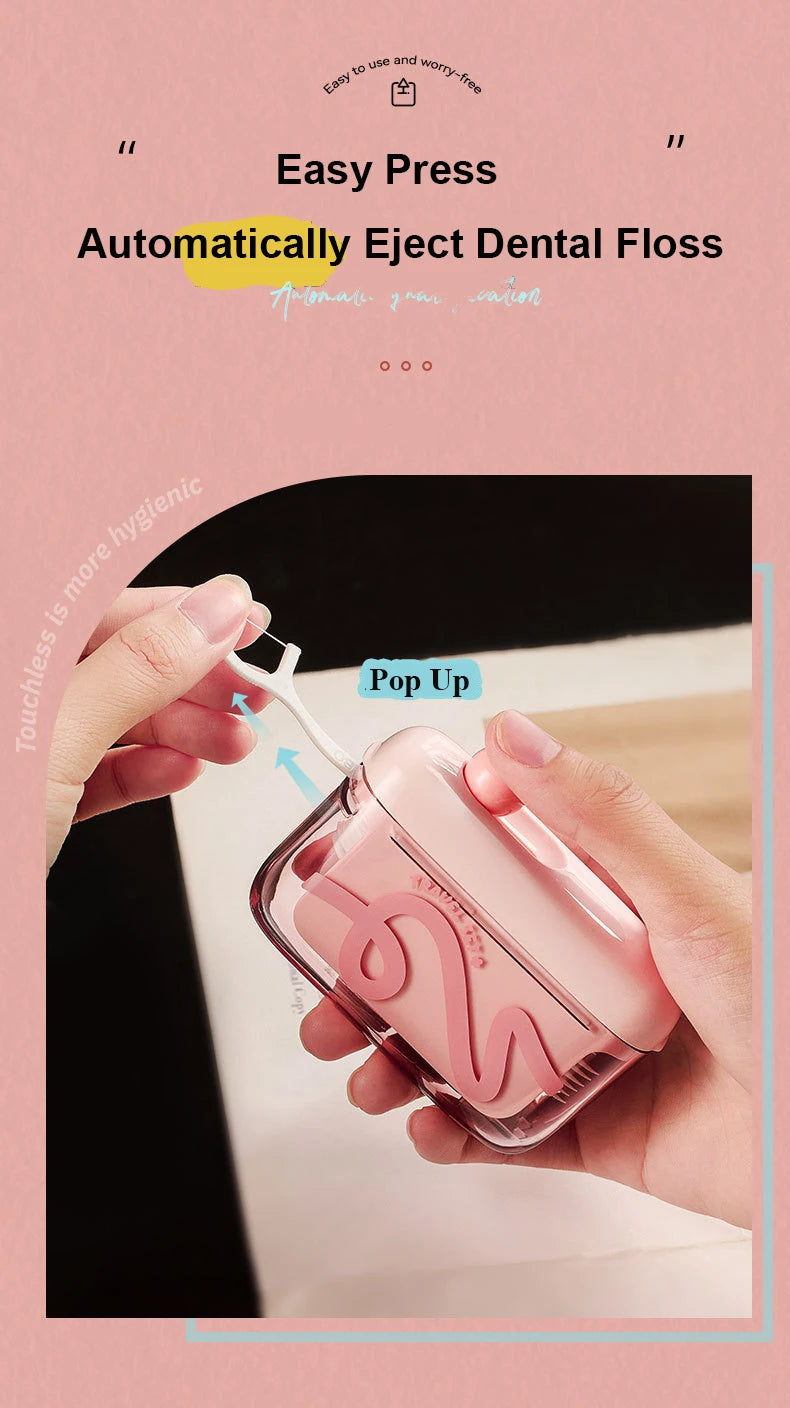 Pop-Up Dental Floss Dispenser with Refillable Storage Case