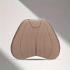 Tan memory foam lumbar support and neck pillow set shown from the back