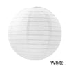 A white round paper lantern with horizontal folds.