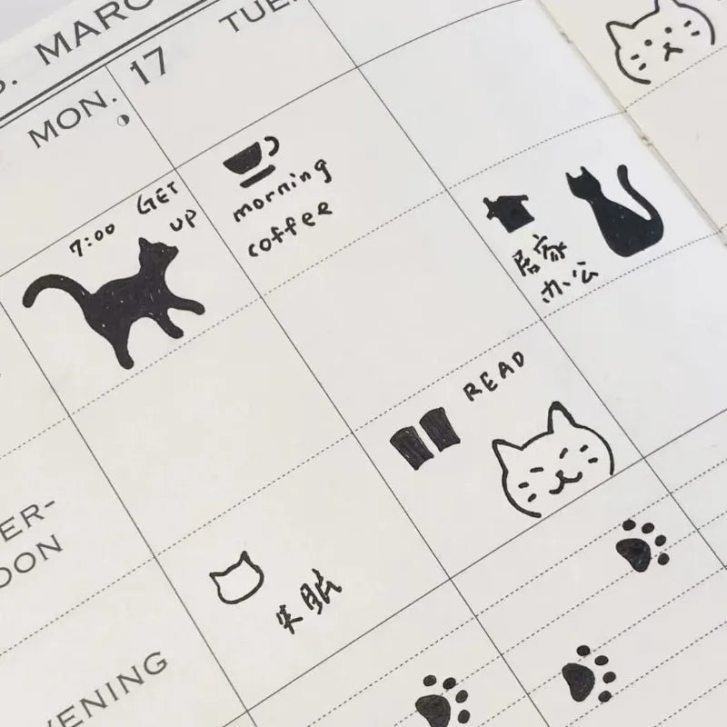 Kawaii Cat Design Metal Ruler and Bookmark