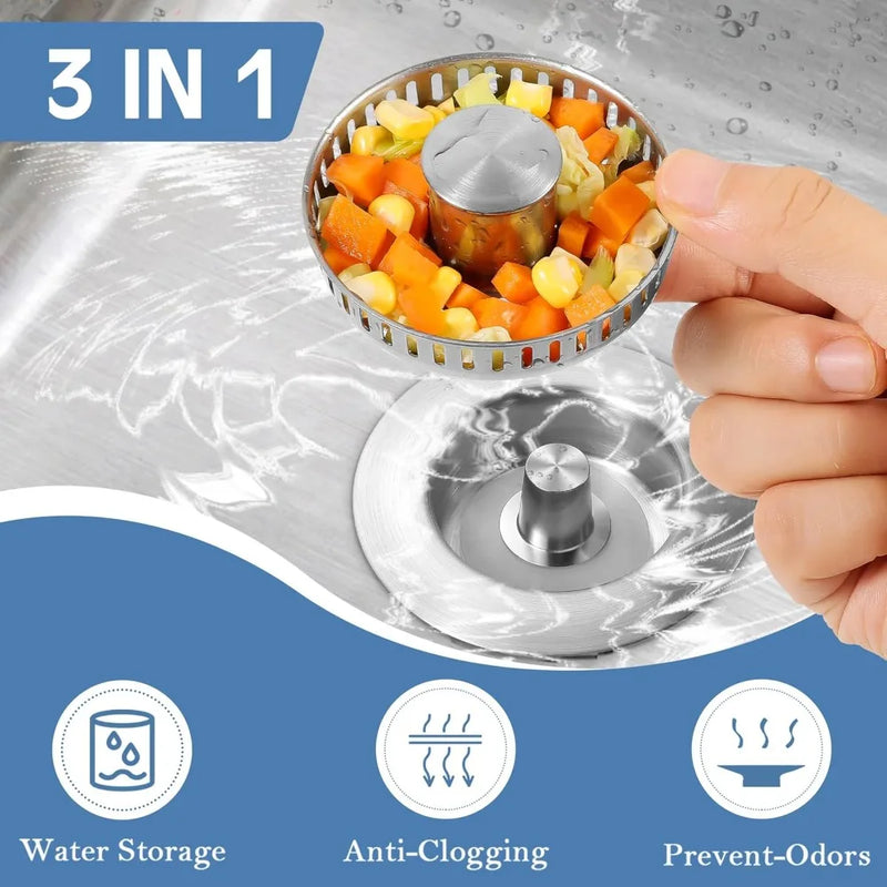 304 Stainless Steel Pop-Up Sink Drain Strainer