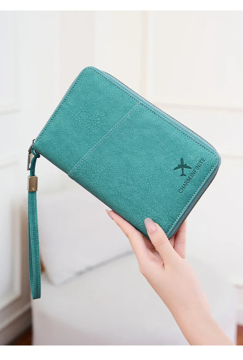 RFID Blocking Travel Passport Holder and Document Organizer