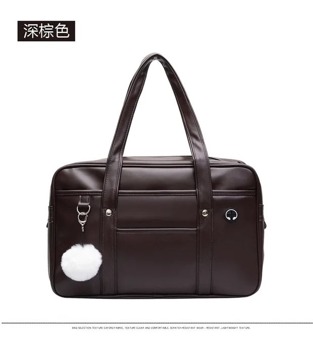 Japanese Preppy PU Leather Shoulder Bag