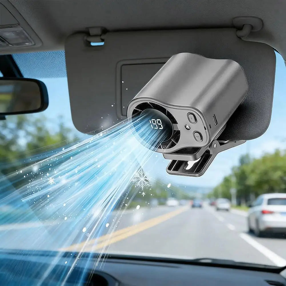 مروحة تبريد صغيرة محمولة مع شاشة LED