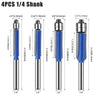 Flush Trim Router Bits with Dual Bearings – Set of 4 Sizes