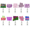 Glitter Retractable Badge Reel with Inspirational Quote