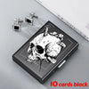 Skull Print Stainless Steel Credit Card Holder Wallet