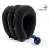 Black inflatable cervical traction neck stretcher used for pain relief and relaxation