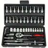 46-Piece Socket and Ratchet Wrench Set for Home and Auto Repairs