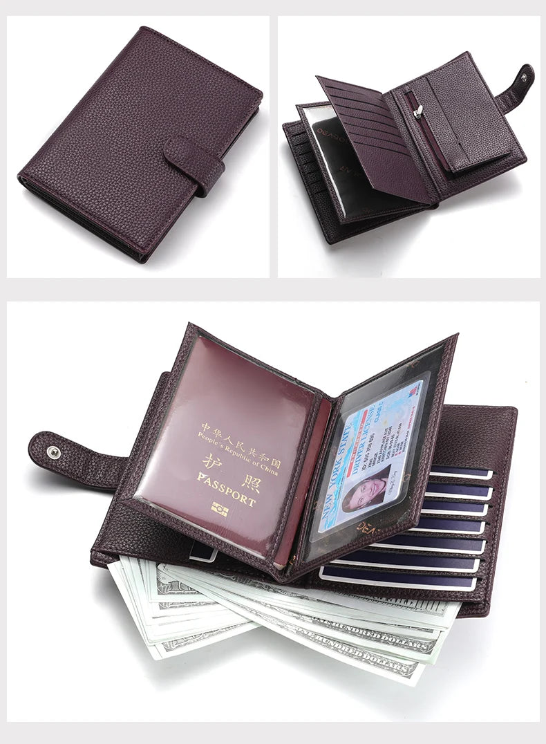 Travel Passport Wallet with Multi-Card Holder