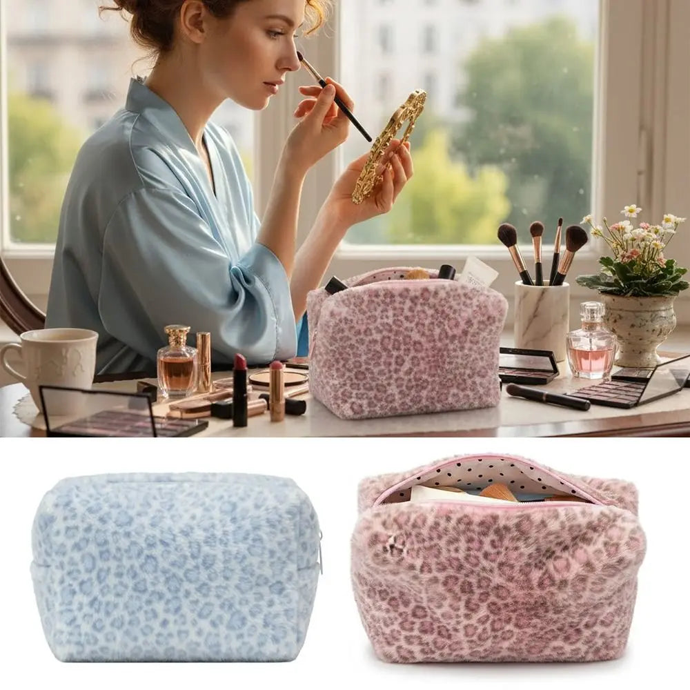 Quilted Floral Makeup Bag with Zipper Closure
