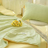 Lightweight Washed Cotton Quilt Set – Breathable Summer Bedding with Printed Pattern