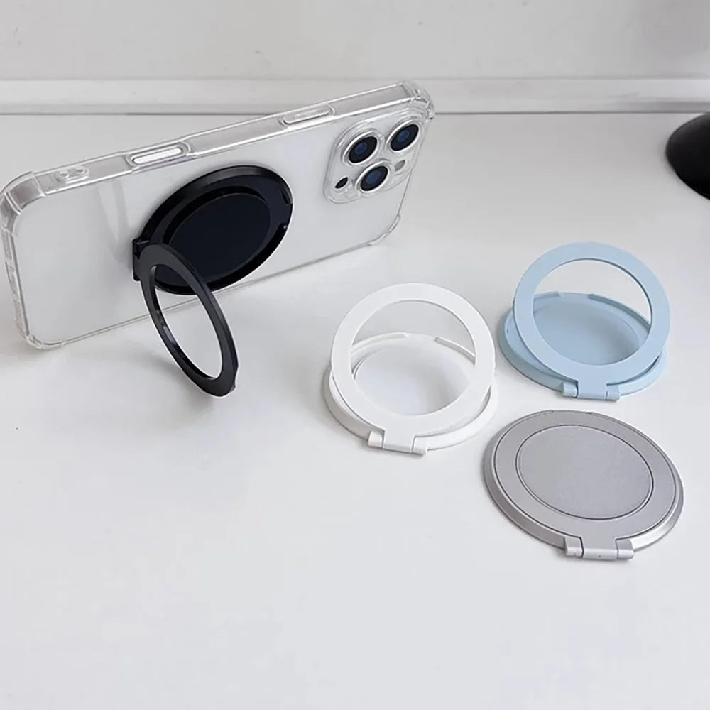 360° Rotatable Phone Ring Kickstand – Foldable Grip & Desktop Stand