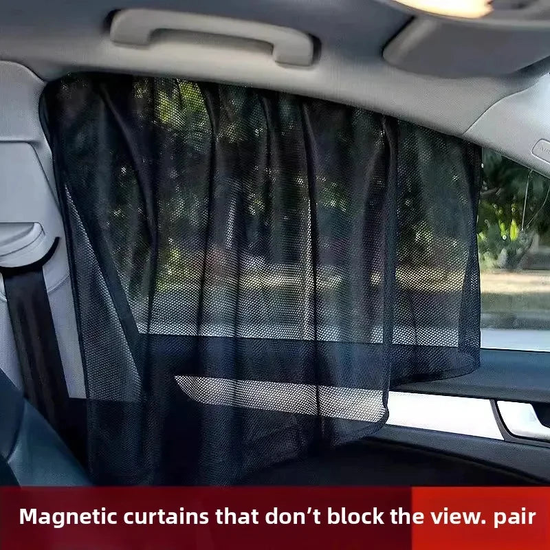 Magnetic Mesh Car Window Sunshade Set – UV Protection & Privacy