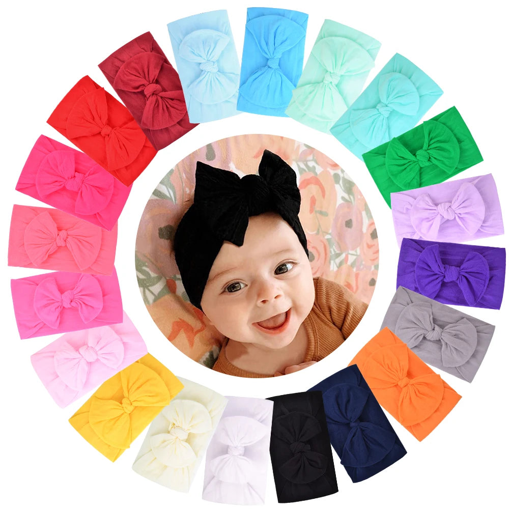 Baby Girl Bow Knit Headbands (Set of 10)
