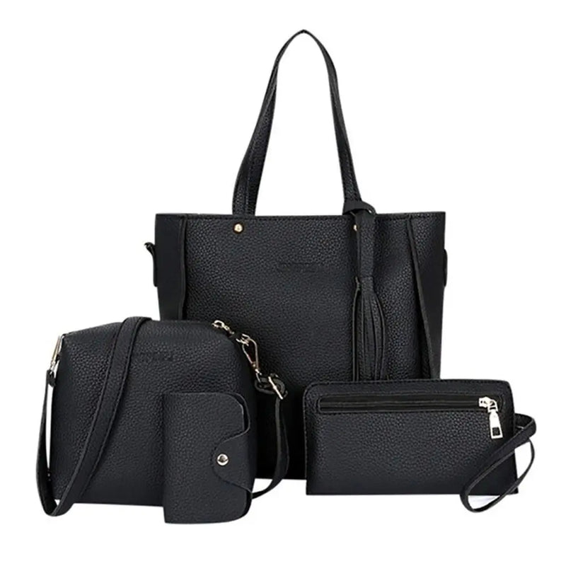 4-Piece PU Leather Crossbody Bag Set