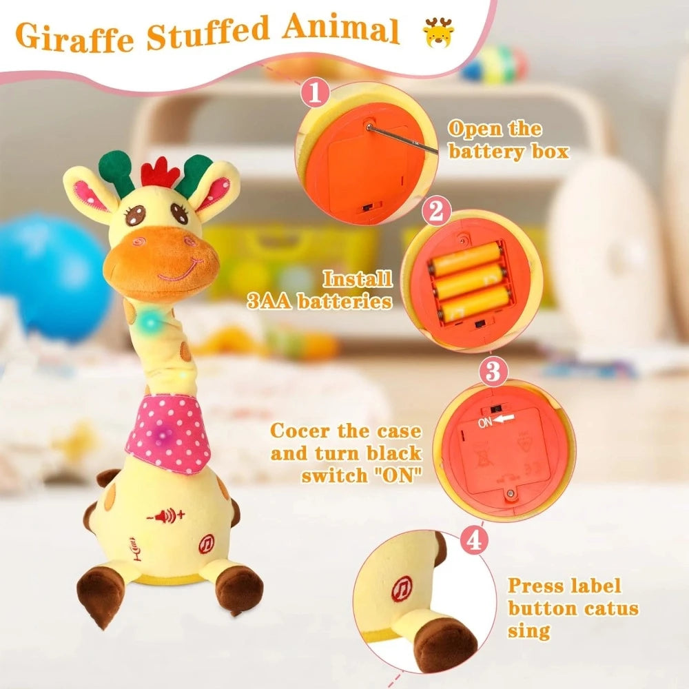Interactive Dancing and Talking Giraffe Plush Toy with Music