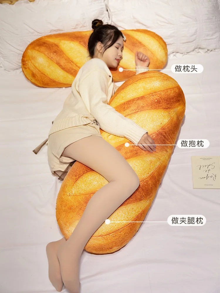 Baguette Bread Plush Pillow | Funny Food Shaped Cushion