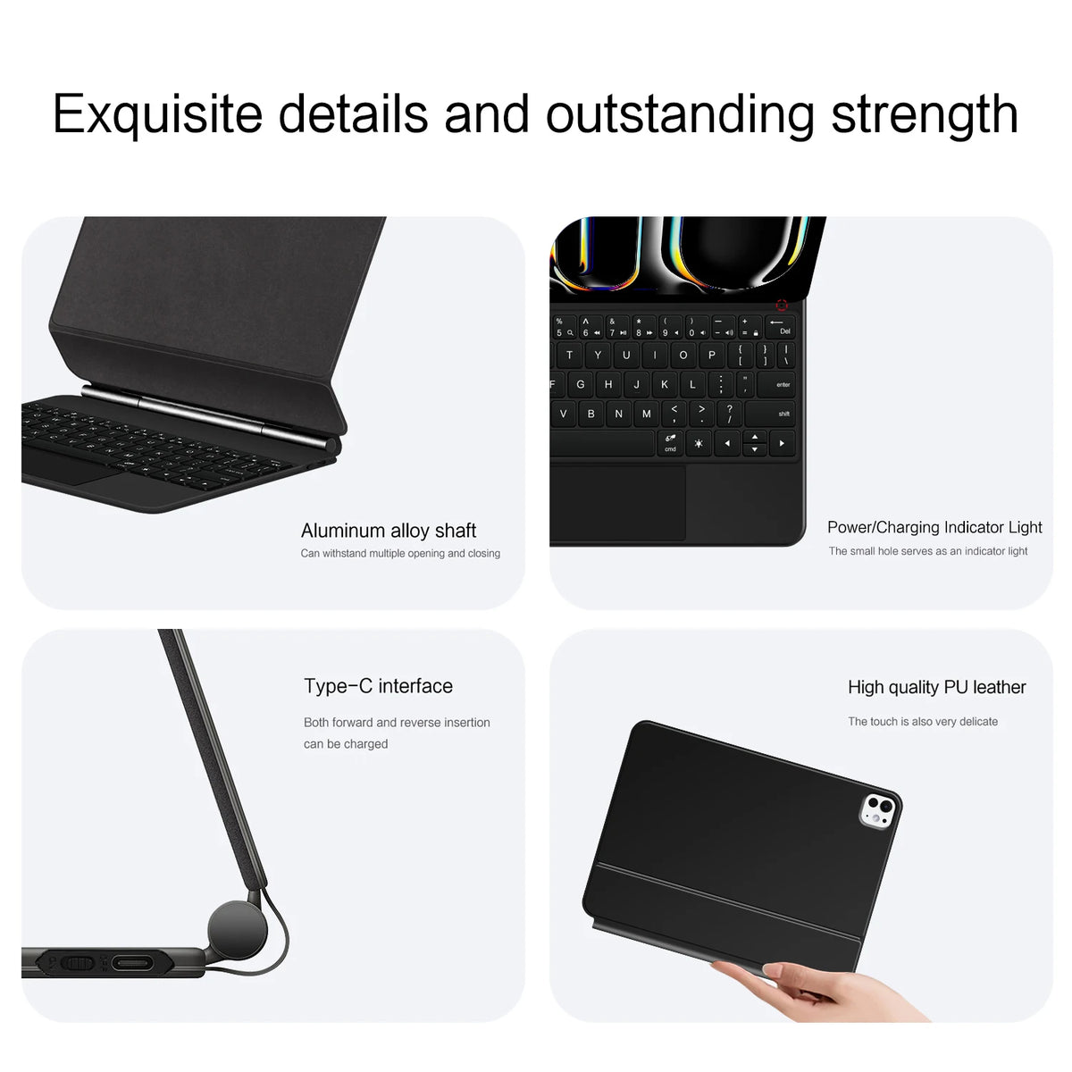 iPad Magic Keyboard Case with Backlit Keys and Touchpad